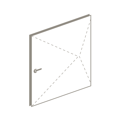 3 D drawing of pivot door